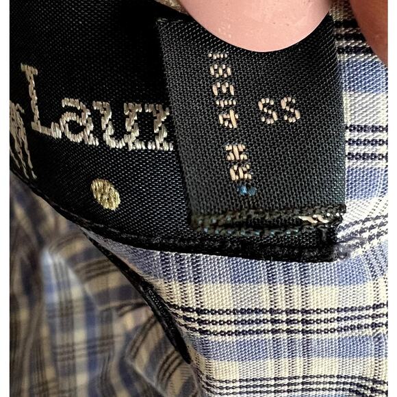 Ralph Lauren Blake Button Up Shirt Men Size XL Blue Plaid Business Career - Picture 9 of 9